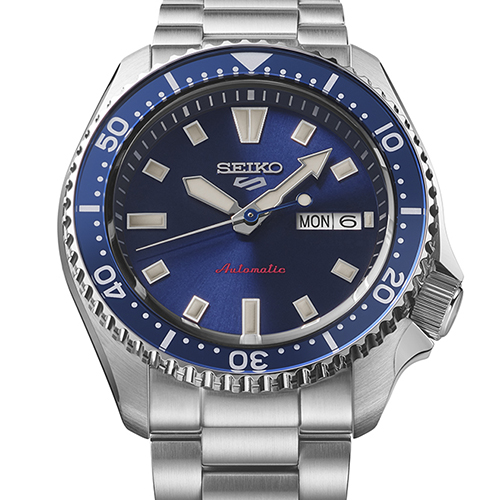 Novo design da série Seiko 5 Sports SKX: mostrador azul do SRPL83.