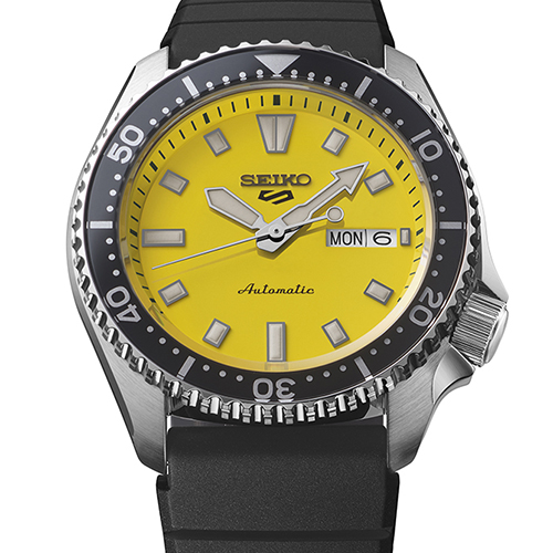 Mostrador amarelo do Seiko 5 Sports SKX SRPL87