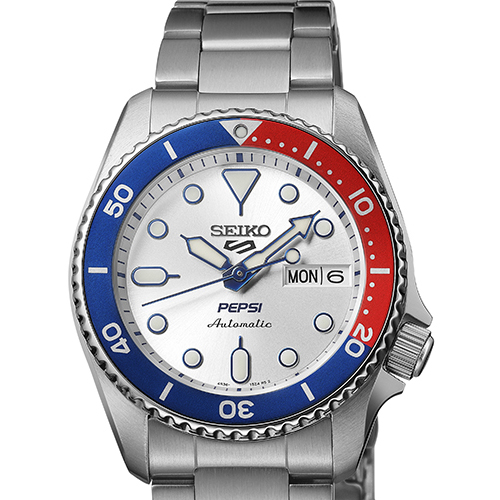 Relógio automático SRPL99, edição limitada colaborativa Seiko x Sports x Pepsi.